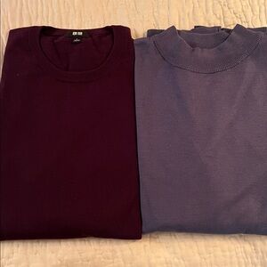 Uniqlo Maroon and Zara blue Sweater Duo
Mens dry cleaned L
